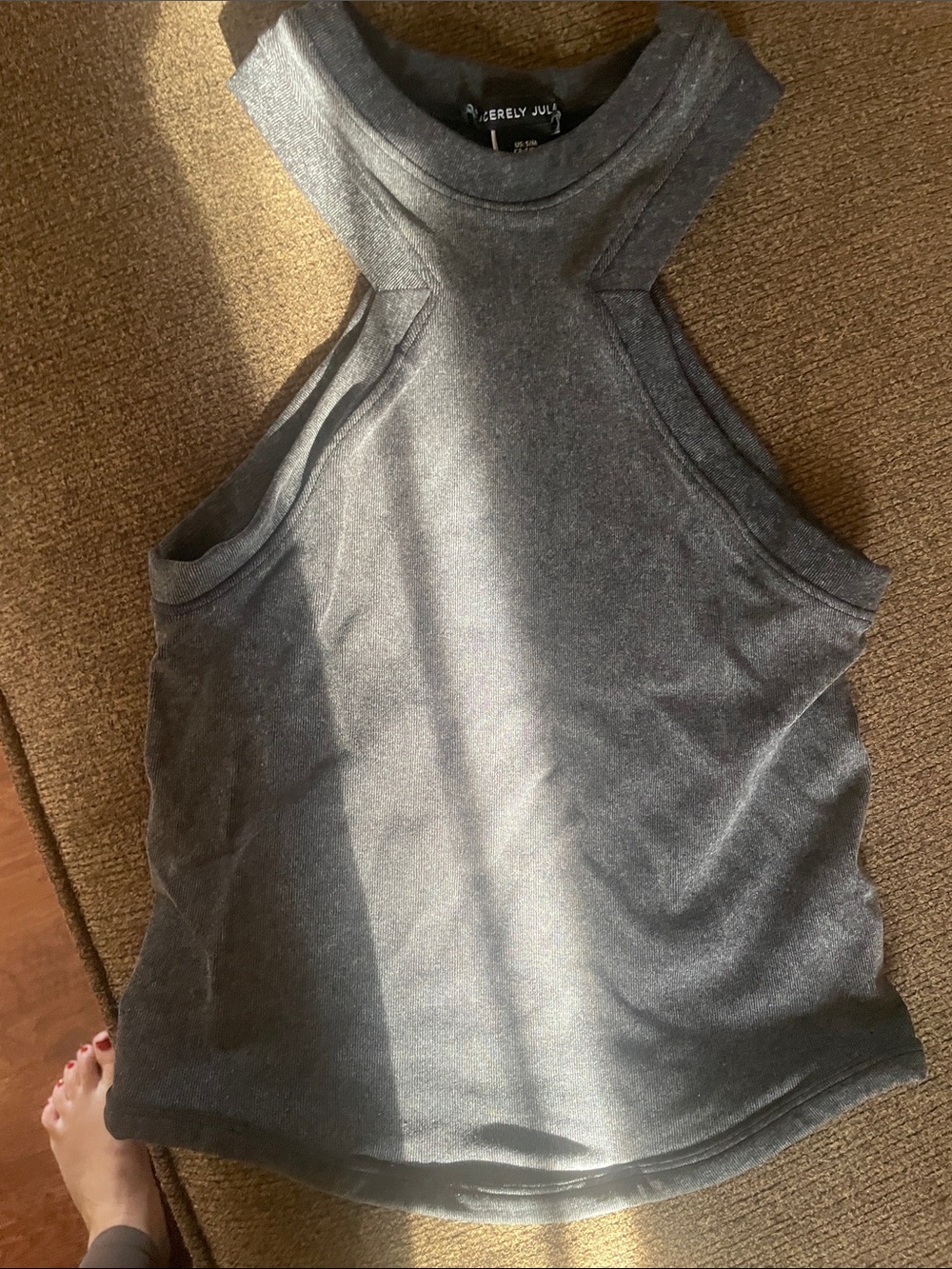 Sincerly Jules Dark Charcoal Racerback Tank